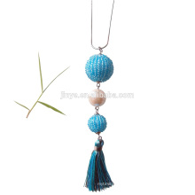 Mode lange Boho Schmuck Ball Quaste Halskette